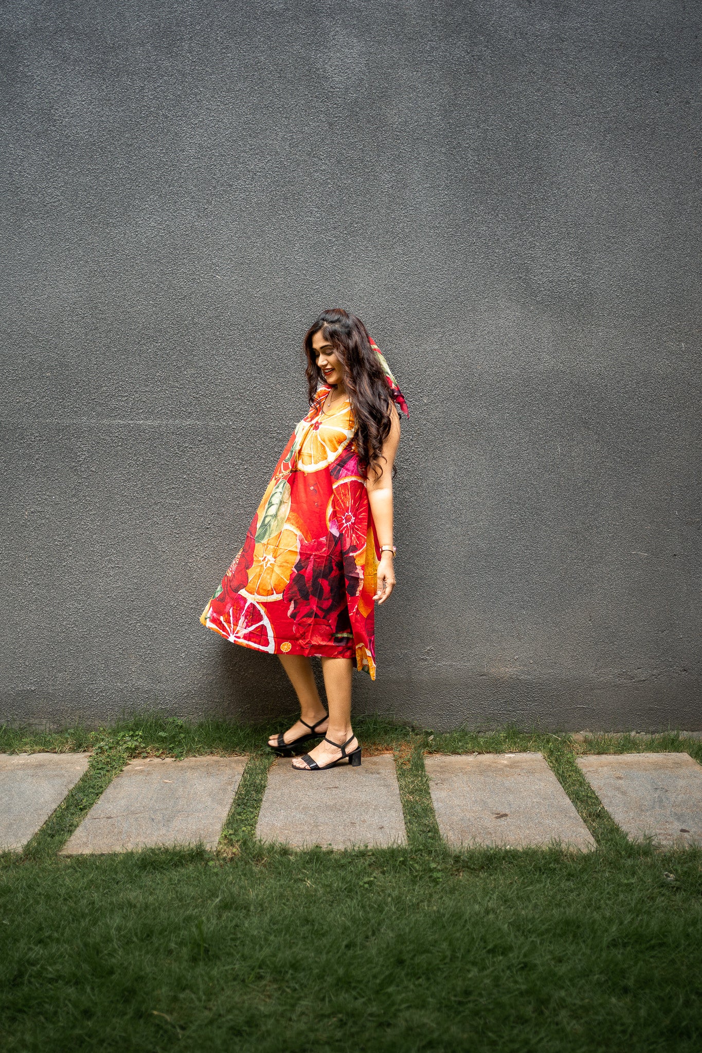 FRUVEE SUNBLUSH A Line Dress