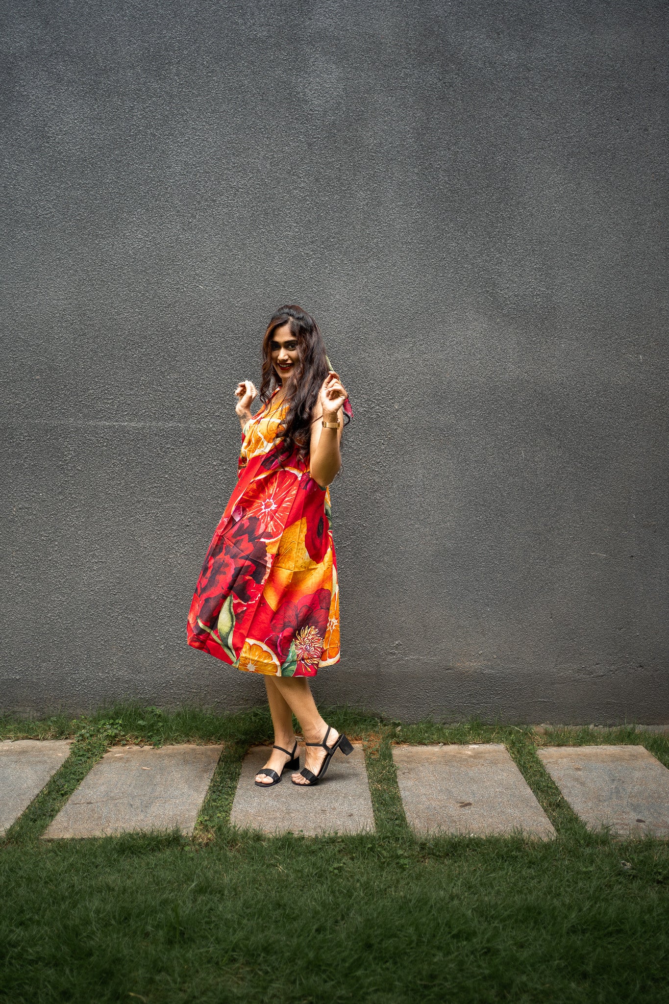 FRUVEE SUNBLUSH A Line Dress
