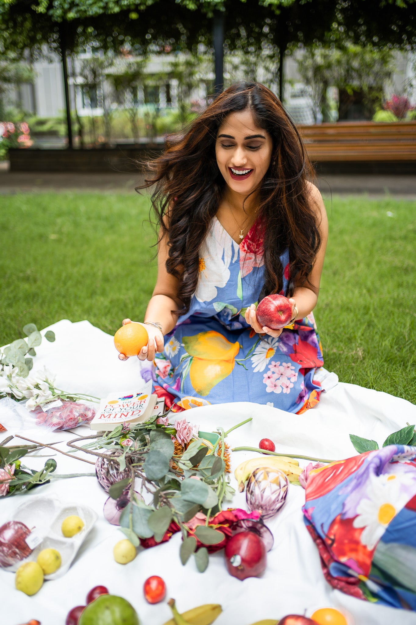 custom floral print dress, handmade fashion, travel-ready outfit, exclusive designer wear, personalized clothing, eco-friendly apparel, sustainable fashion, story-driven design, bespoke prints, emotional branding, boho chic style, resort wear, ethical fashion India, limited edition clothing, confident style, wearable art, anniversary outfit, birthday fashion gift, slow fashion collection, expressive design, bhavika devarapalli, fruvee, blue cotton dress