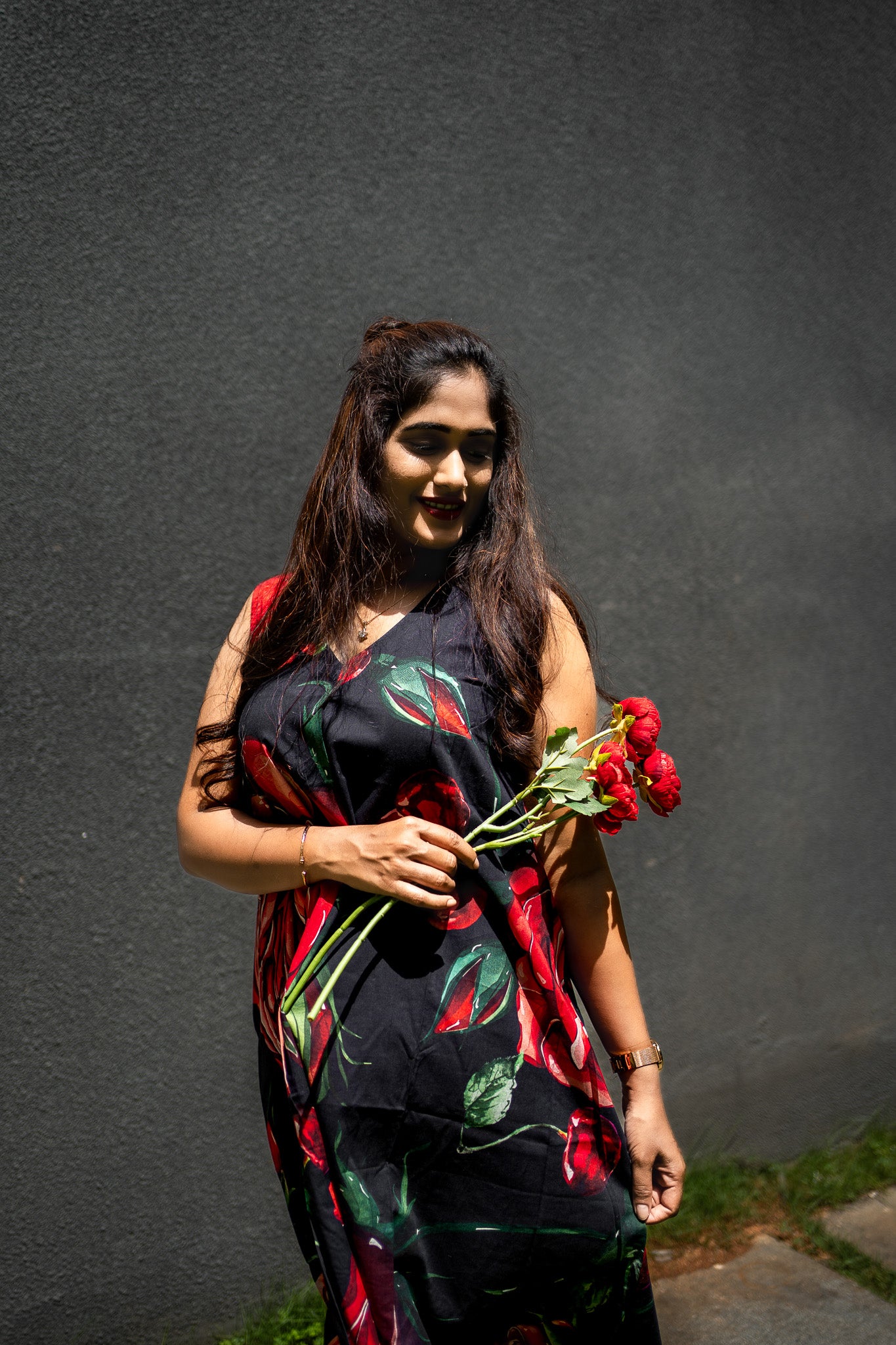 FRUVEE CHERROSE A Line Dress