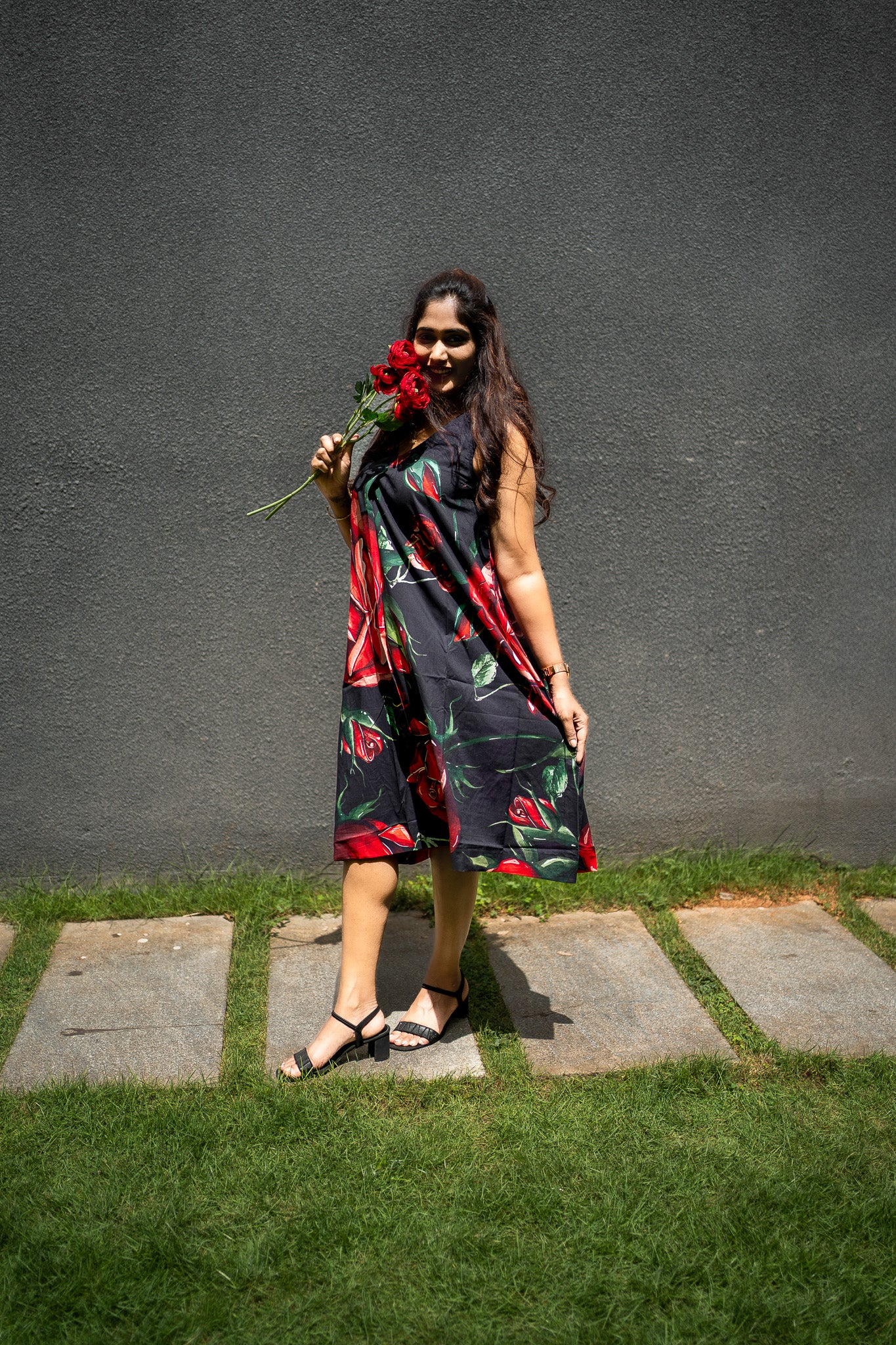 FRUVEE CHERROSE A Line Dress