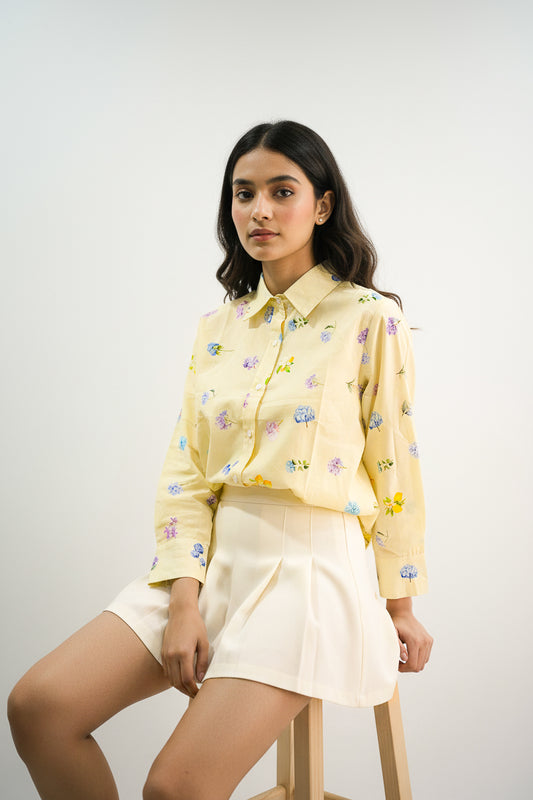 LINA BLOOMY BUTTER White Shirt