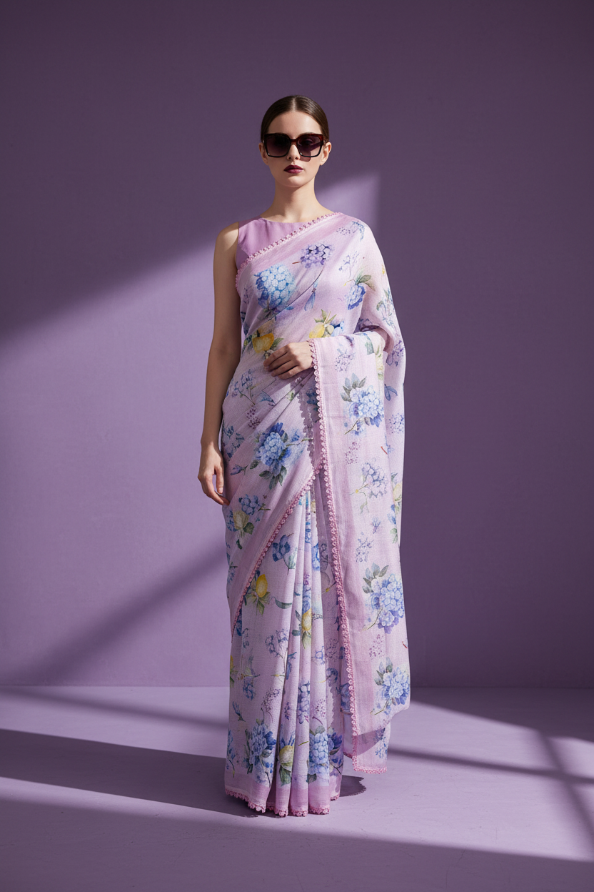 LINA Purple Kota Saree