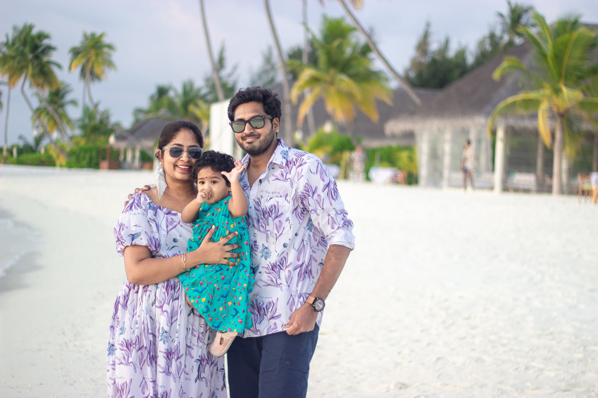 Bhavika Devarapalli Cotton family combo, Floral print, Designer cotton printed frock, Best designer vacation, top Indian Designer Maldives vacation theme dresses, Indian Occasional wear, Best Designer collection,white frock, beach wear, family twinning