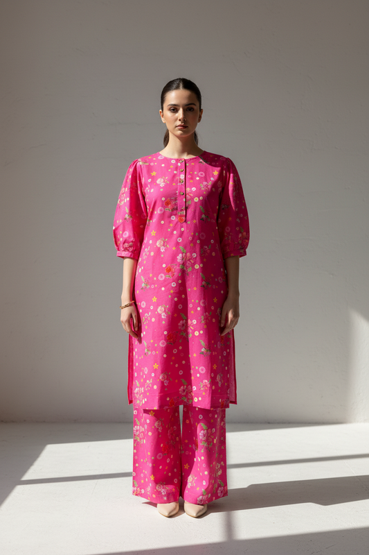 pink floral kurta set, floral kurta set for women, pink kurta pant set, printed kurta set, designer kurta set, kurta co-ord set, women’s co-ord set, floral co-ord set, contemporary Indian wear, artistic printed kurta, wearable art clothing, art inspired fashion, original art prints, artist designed clothing, unique designer prints, Bhavikadevarapalli, Bhavikadevarapalli art, Bhavikadevarapalli designer wear, Bhavikadevarapalliofficial 