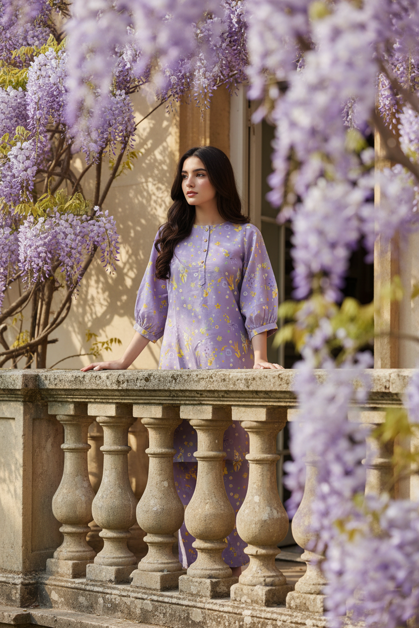 Petal Princess Purple Kurta Co-ord Set