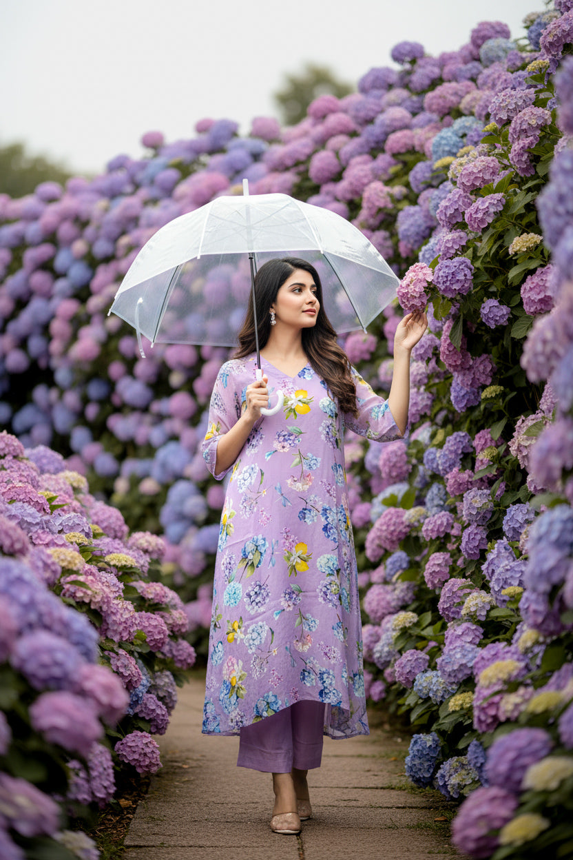 LINA Purple Kurta Set