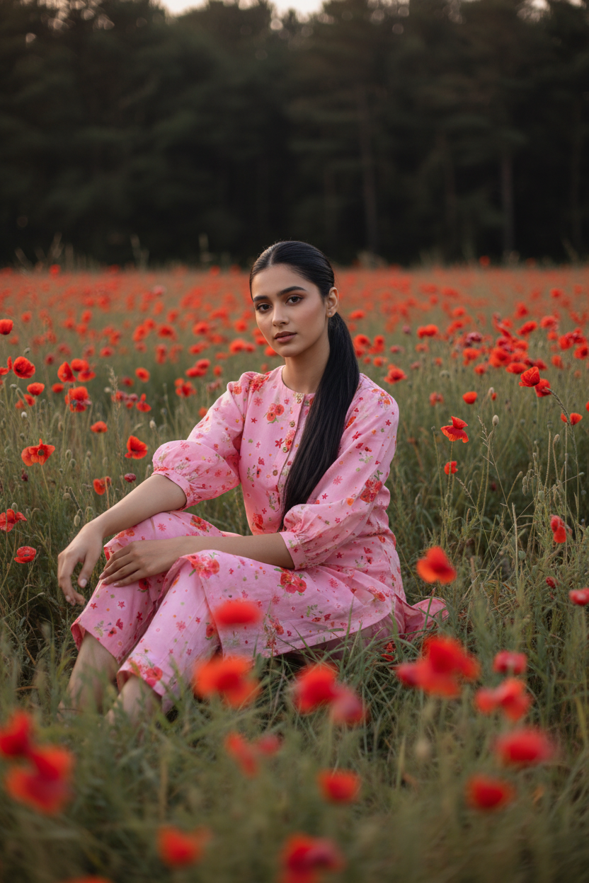 Petal Princess Peach Kurta Co-ord Set