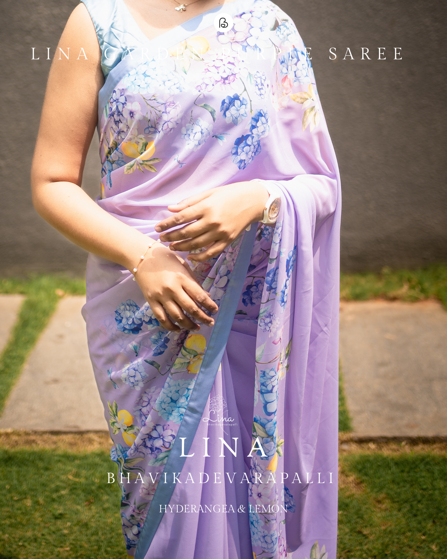 LINA Garden Purple Saree