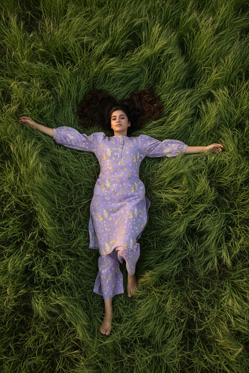 Petal Princess Purple Kurta Co-ord Set