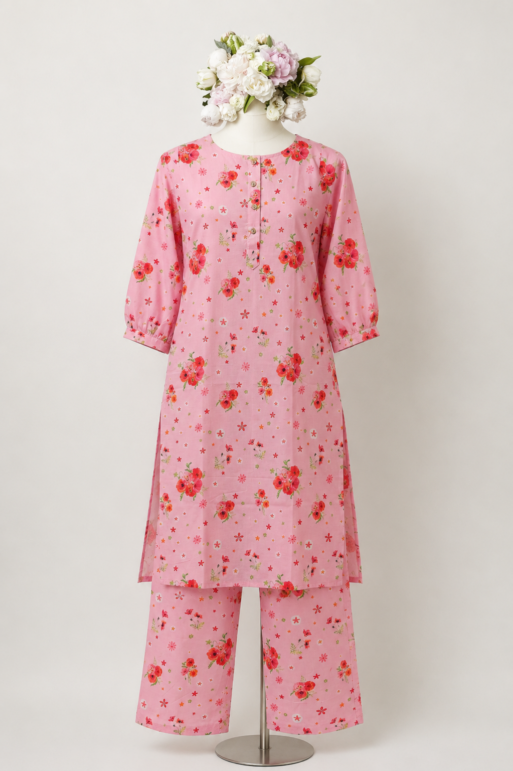 Petal Princess Peach Kurta Co-ord Set