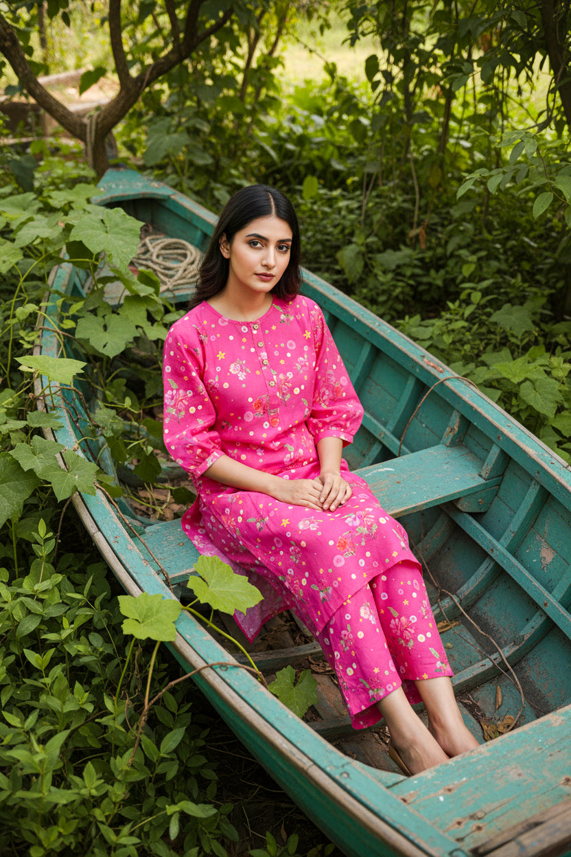 Petal Princess Pink Kurta Set