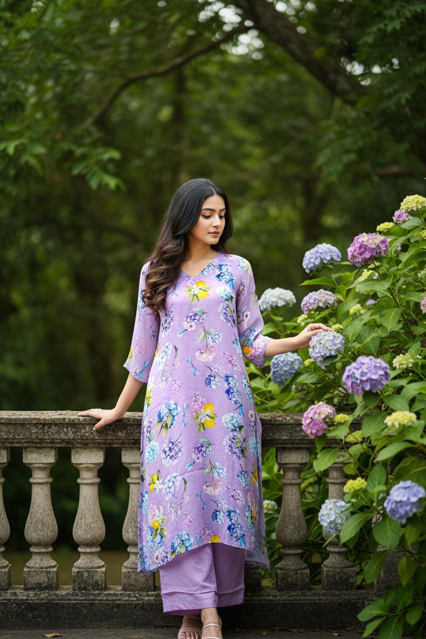 LINA Purple Kurta Set