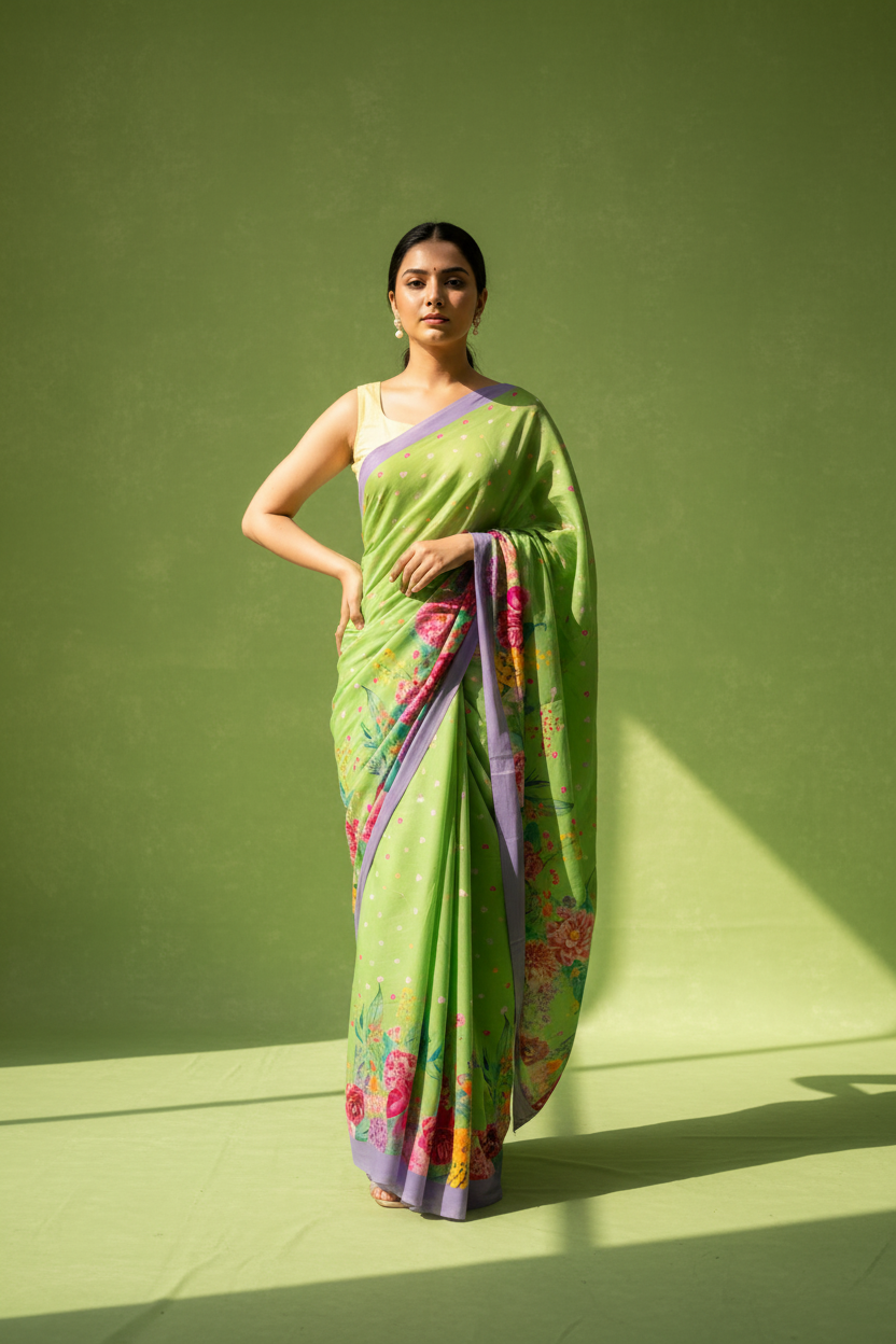 FLORA Green saree