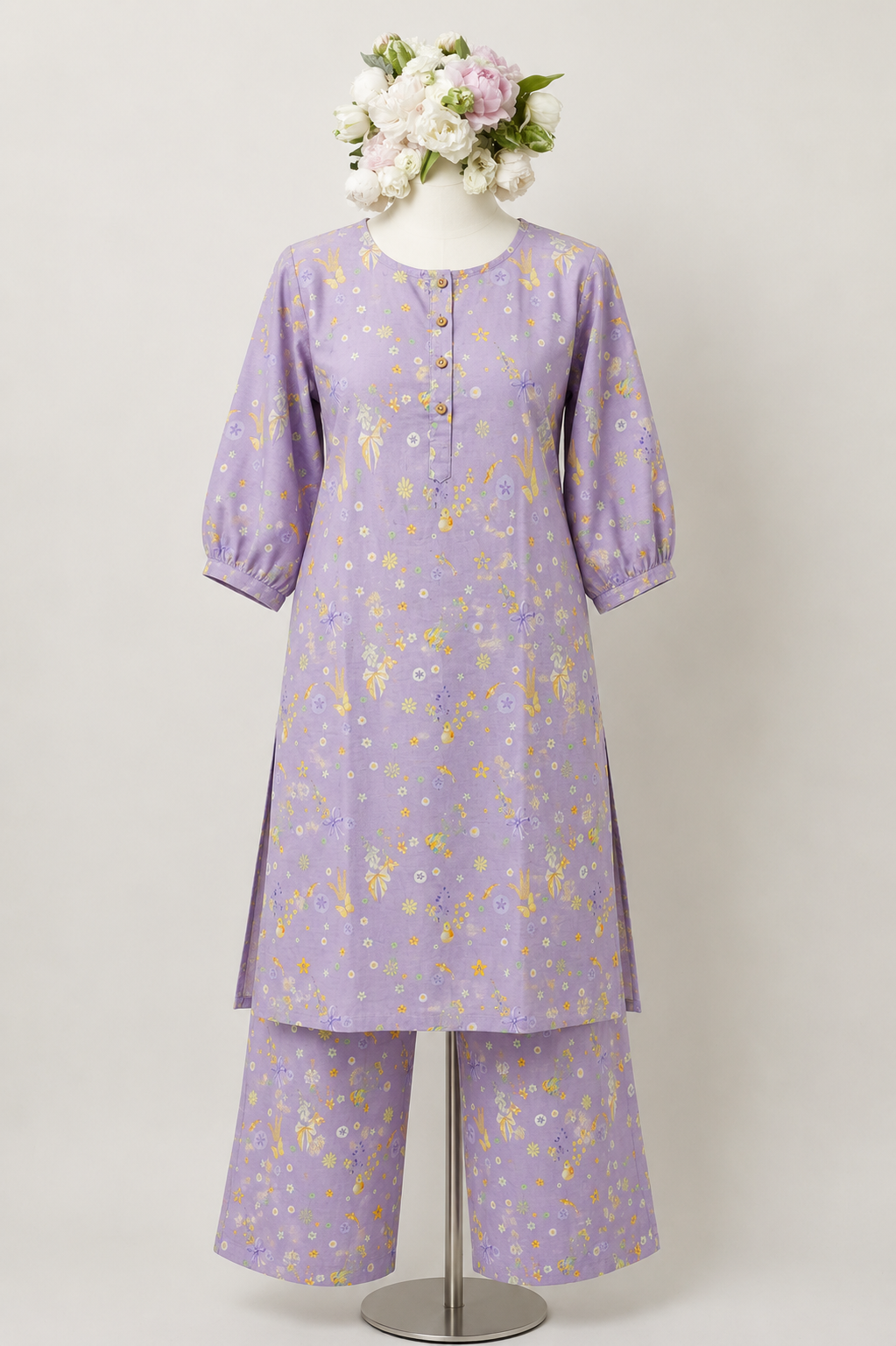 Petal Princess Purple Kurta Co-ord Set