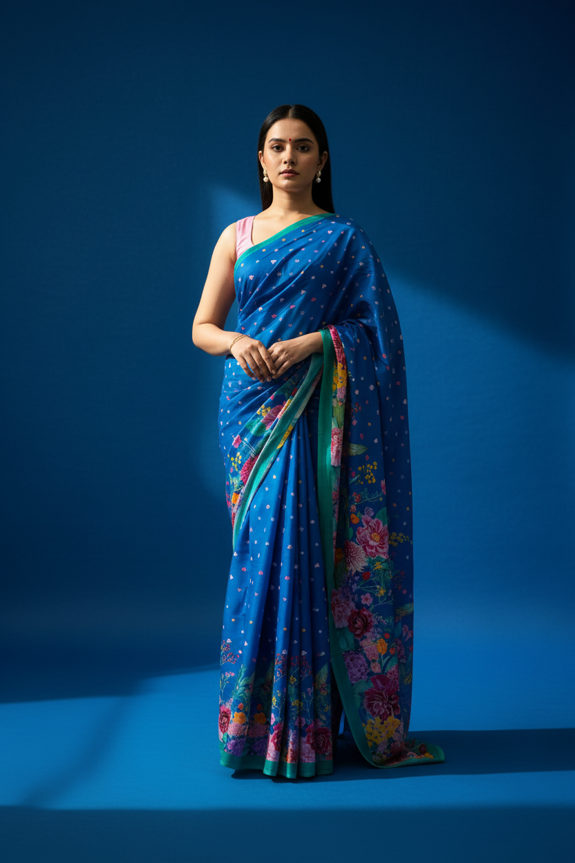 FLORA Blue saree