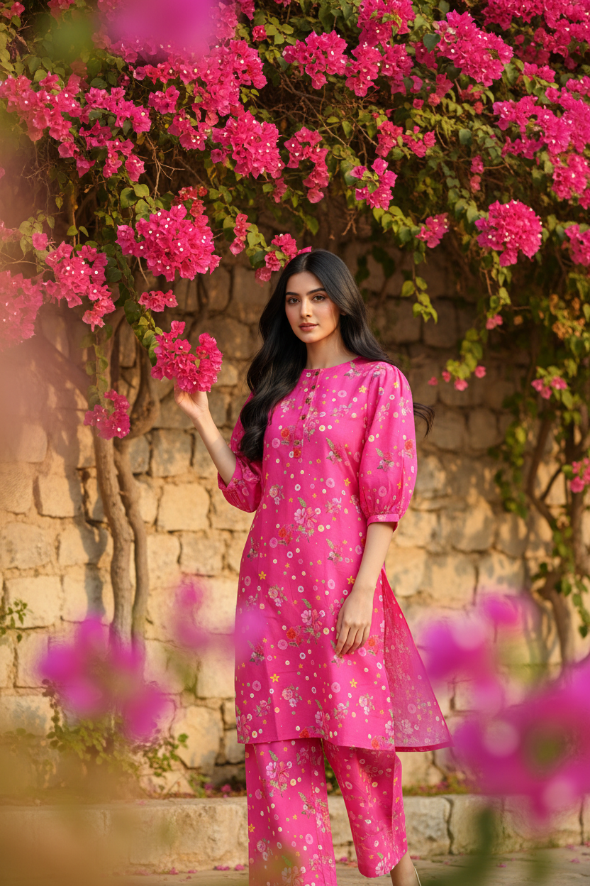 Petal Princess Pink Kurta Set