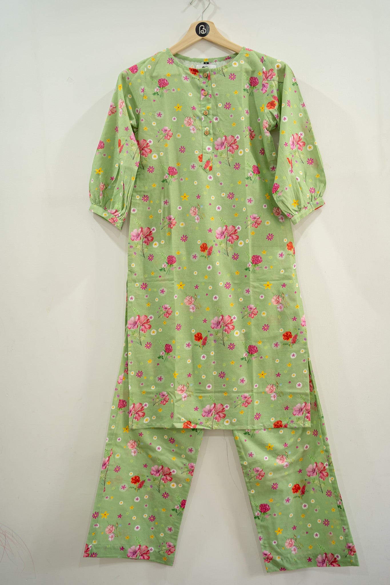 Petal Princess Green Kurta Co-ord Set