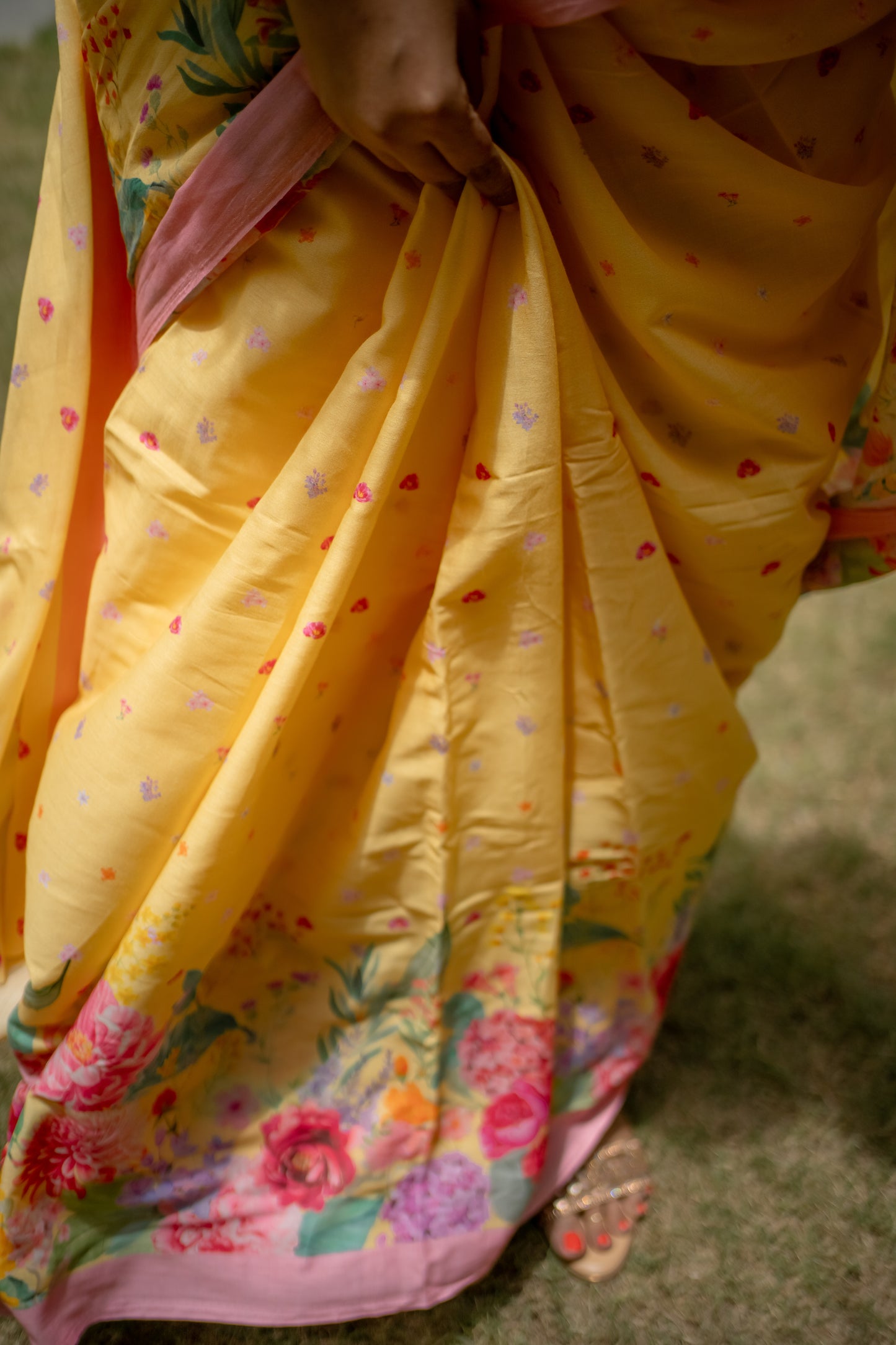 FLORA yellow saree