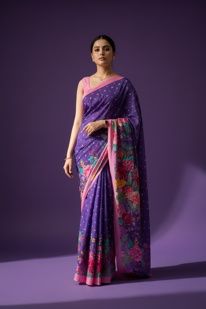 FLORA Purple saree
