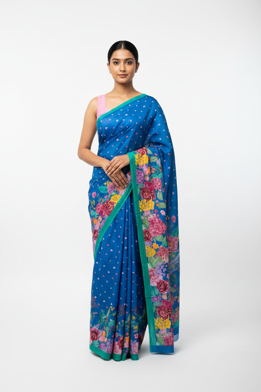 FLORA Blue saree