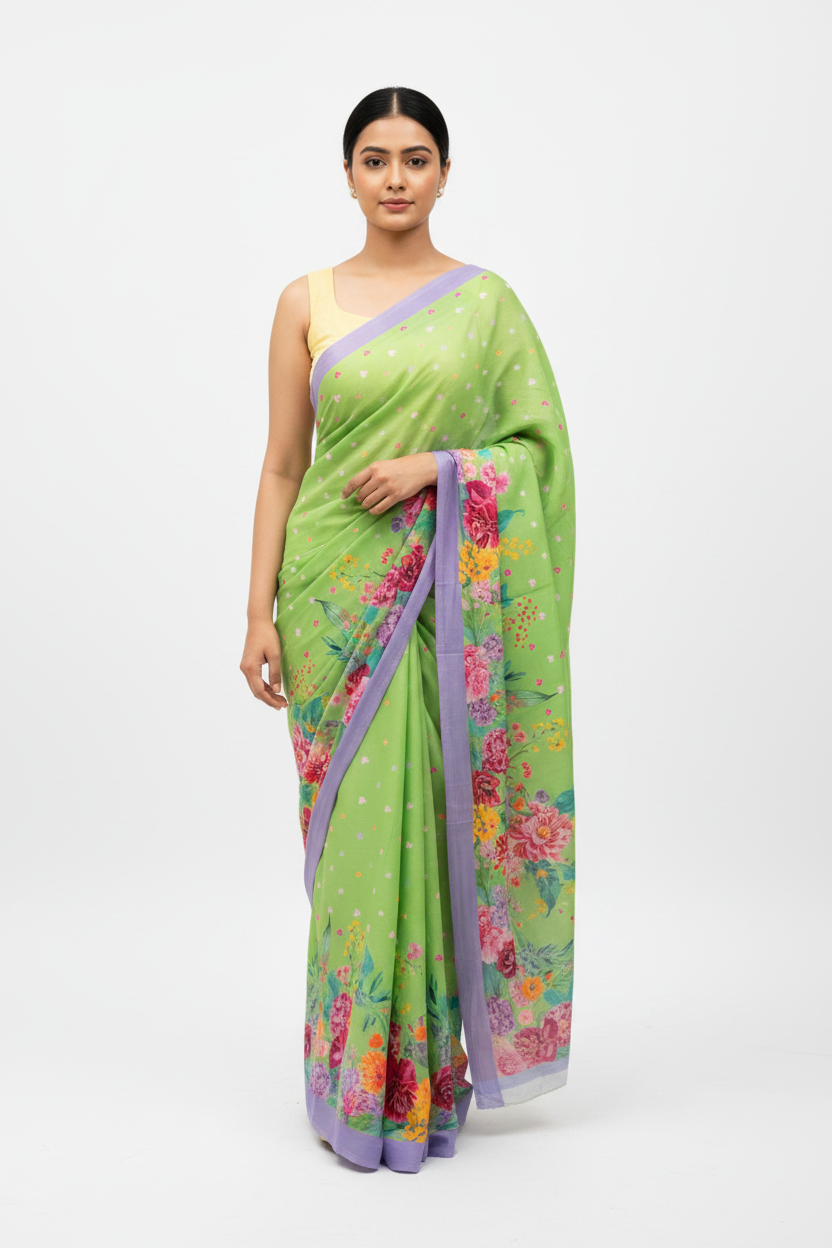 FLORA Green saree