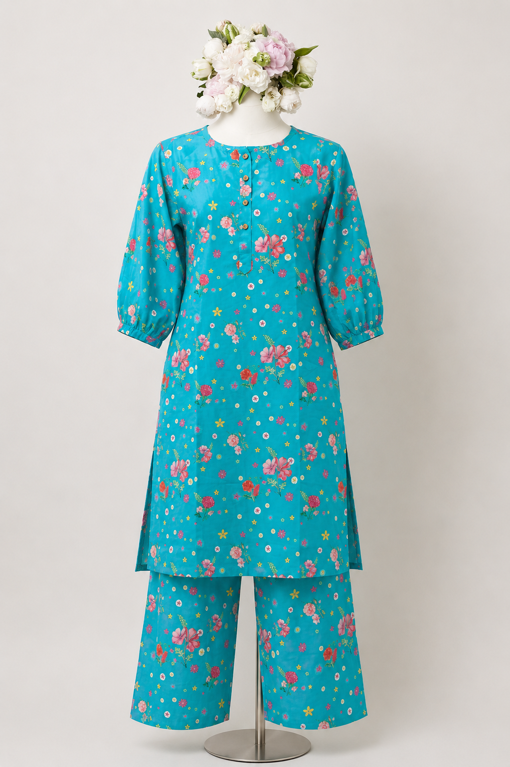 Petal Princess Blue Kurta Co-ord Set